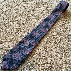 Mens Stafford Black Paisley 3” Wide Silk Necktie